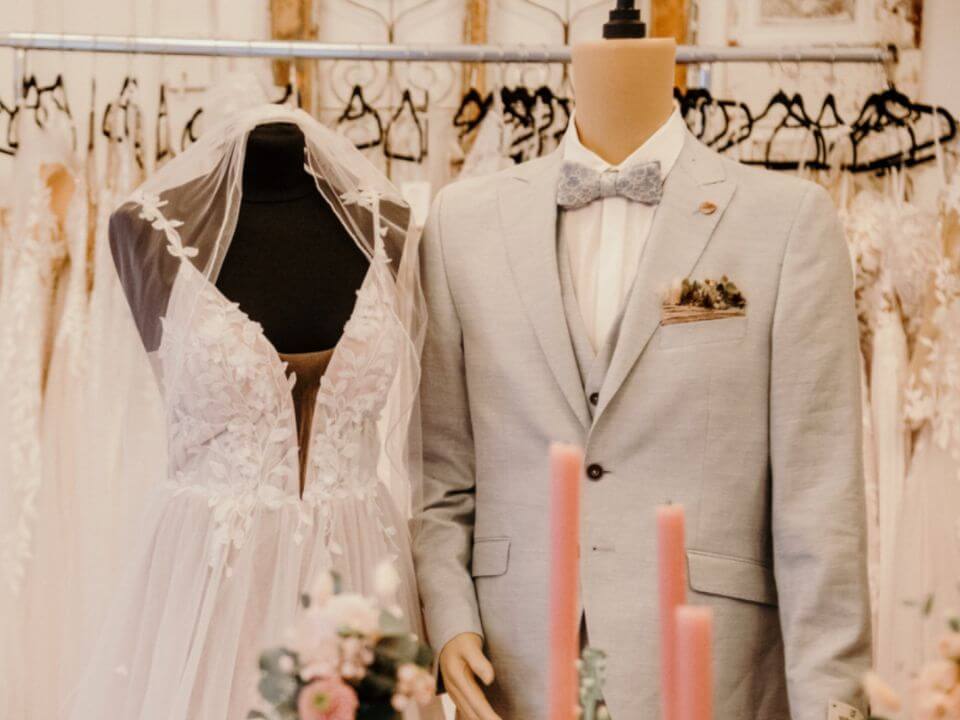 Brautkleid und Hochzeitsanzug im Brautmodeladen Sovestia in Fulda-Dipperz